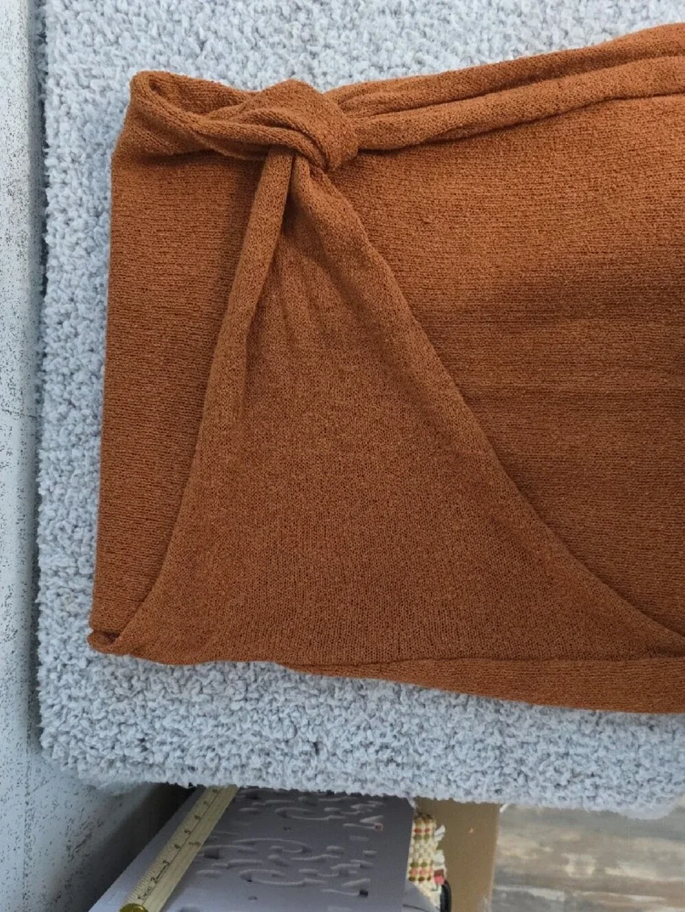 Free People Sleeveless V-Neck Mini Dress in Rust